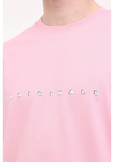 Jack & Jones Joreaster Actıvıty Tee Ss Pembe Erkek Kısa Kol Tshirt 000000000101927716