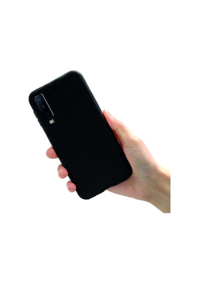 Samsung Galaxy Uyumlu A7 2018 Kılıf Kamera Korumalı Silikon Rubber Arka Kapak Siyah