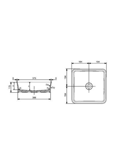 Bocchi Slim Line Kare Lavabo 38 x 38 CM 1477-001-0125 Beyaz