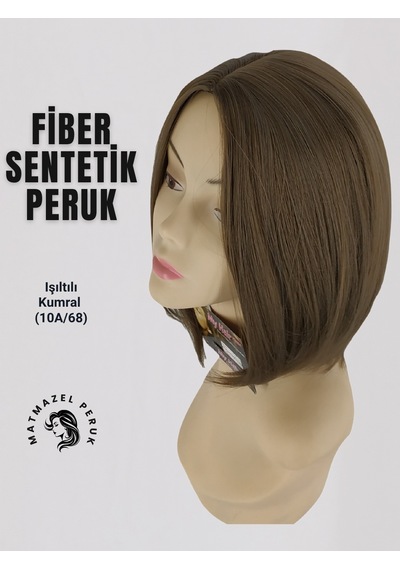 Küt Model Fiber Sentetik Peruk Işıltılı Kumral No-10A-68
