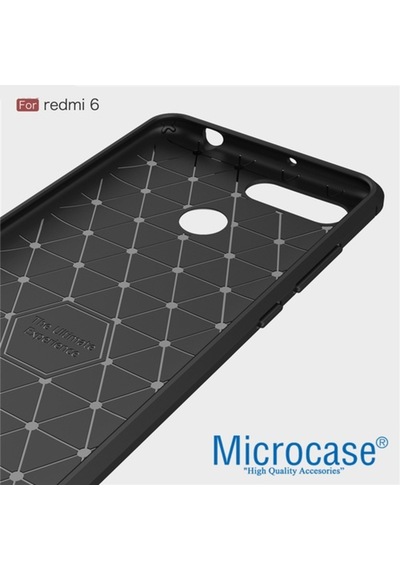 Microcase Xiaomi Redmi 6 Brushed Carbonfiber Silikontpu Kilif+Cam 277549868 - Seçenek / Cam Koruma-Cam Istiyorum