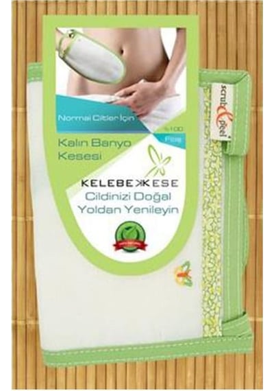 Kelebek Kese Scrub And Peel Normal Ciltler için Kalın Banyo Kesesi Yeşil