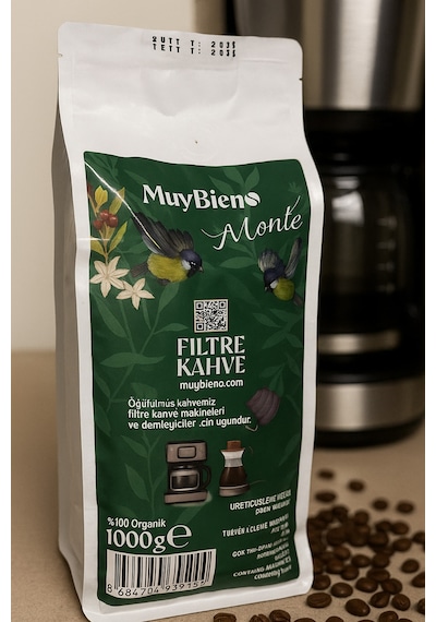 Premium Monte Filtre 1000 Gr Çekirdek Kahve Çekirdek Kahve