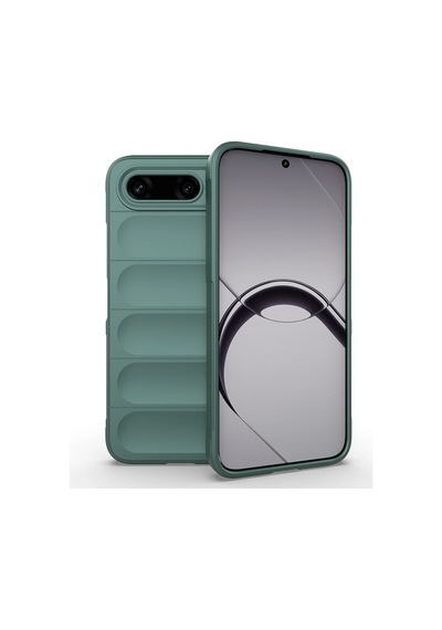 Tecno Spark 50 5g Kılıf Esnek Tpu Oyuklu Arka Yüzey Tasarımlı Zore Etnik Silikon Kapak Koyu Yeşil