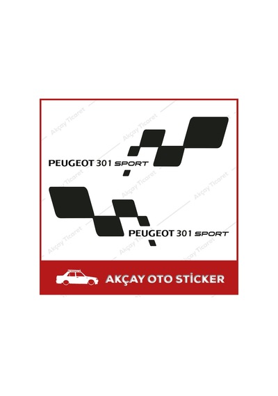 Peugeot 301 Sport Sticker (Takım Set) 301 Sticker Araba Sticker