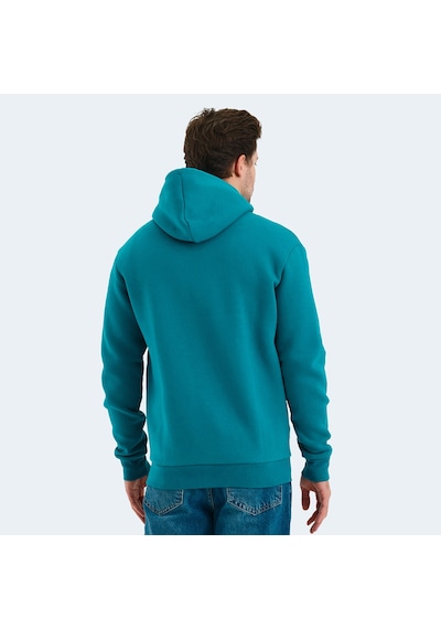 Slazenger VONDA Erkek Fermuarlı Kapüşonlu Cepli Petrol Sweatshirt