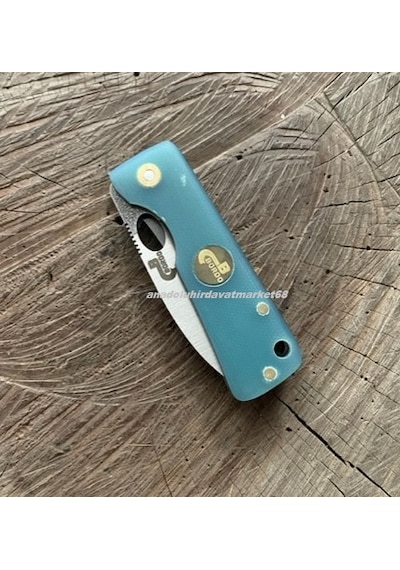 Böhler N690 Çelik Çakı Özel Üretim Çelik Çakı Cep Çakısı Kamp Çakısı 15cm Mavi