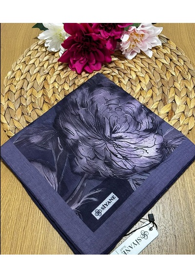 Siyane Scarf Lotus Desen Eşarp 01 mor