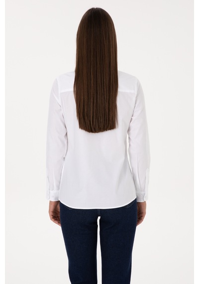 U.s. Polo Assn. Kadın Beyaz Gömlek Basic 50308023-vr013 Beyaz