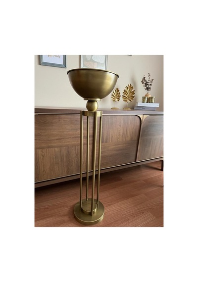 Eskitme Gold Metal Ayakli Kase Çiçeklik 30x102 Antik Gold - 600429756 Antik Gold - 600429756 Antik Gold