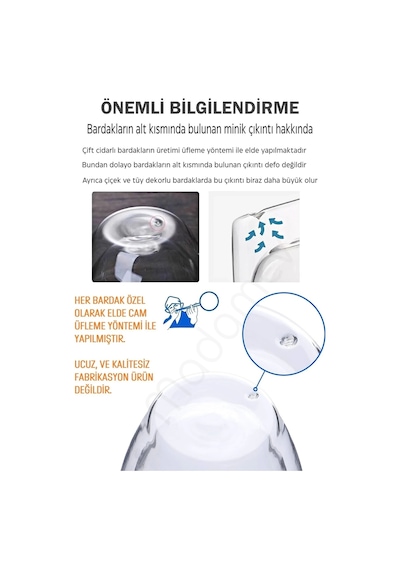 6'lı Çift Çidarlı Flower Cup Çiçekli El Yapımı Borosilikat Bardak 350 Ml Kulplu Kahve Sunum Bardağı Çiçekli