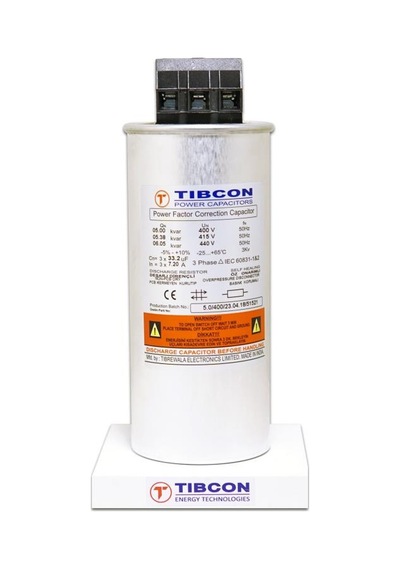 TİBCON 5Kvar 400V Trifaze Silindir Tip Kondansatör