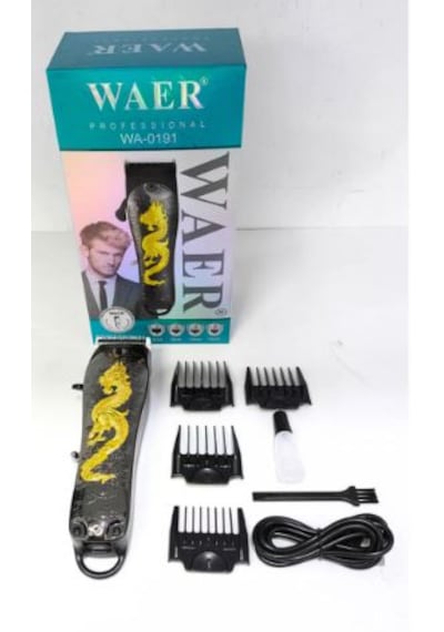 Waer Profesyonel Şarjlı Saç Sakal Tıraş Makinesi - Wa-0191 Altın Ejderha Tasarımlı 100 Dk