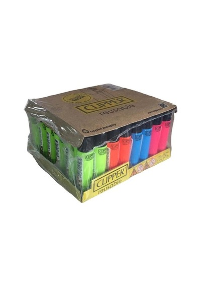 Clipper Micro Renkli Taşlı Çakmak 48 Adet 8578