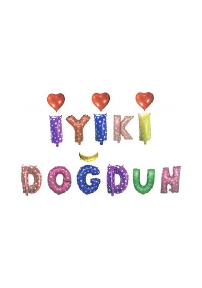 Folyo balon iyiki doğdun renkli 16 inc pk:1