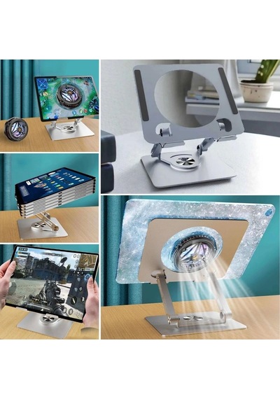360 Derece Dönebilen Yükseltilmiş Masaüstü Ayarlanabilir Metal Tablet Standı Çok Renkli