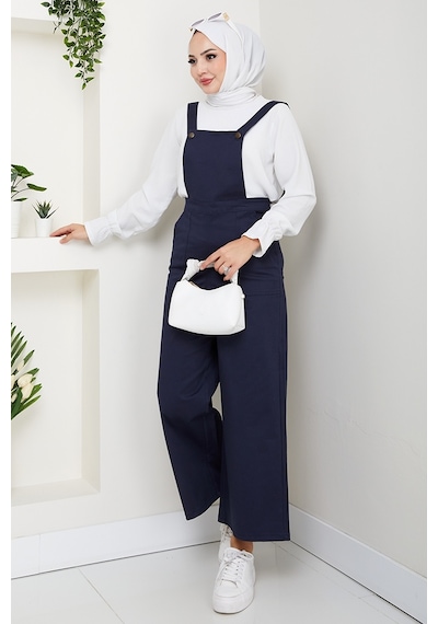Bestenur Gülru Cepli Gabardin Tulum 1587 - Lacivert Lacivert