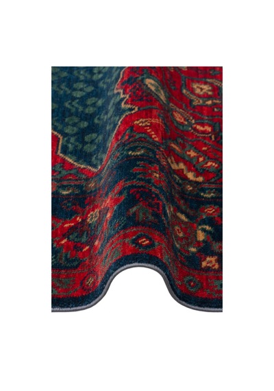 Hoom Rugs Cadis Kdm 03 Navy Vintage El Emeği Yüksek Kara Tezgah Halısı Kırmızı - Mavi