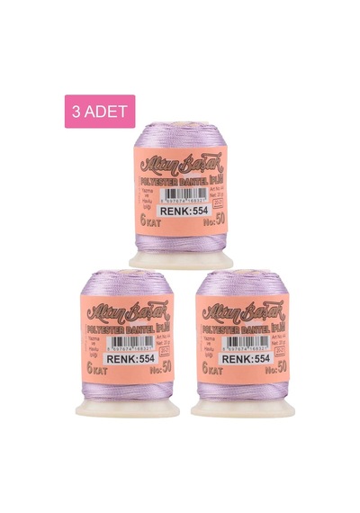 3 Adet Altınbaşak Oya Ve Dantel İpi 20 Gr - Royaleks - No: 554 Çok Renkli