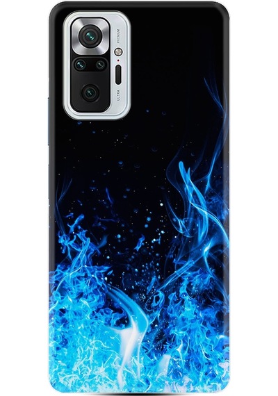Xiaomi Redmi Note 10 Pro Kılıf Desenli Blue Fire 1678