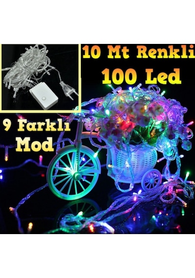 Dekoratif 100 Led 10 Metre Animasyonlu Yılbaşı Süs Led Işık