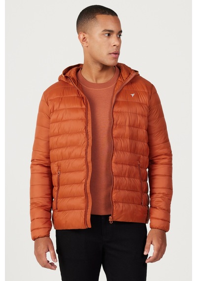 AC&Co / Altınyıldız Classics Erkek Standart Fit Normal Kesim Kapüşonlu Mont Kiremit KIREMIT