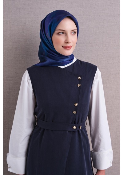 Armine Sura İpek Eşarp 2026-2027 - Sonbahar Kış-asm9606 Lacivert-Mor