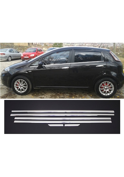 Fiat Punto Krom Cam Çıtası 2006 ve Sonrası 6 Parça Paslanmaz Çeli N11.4468