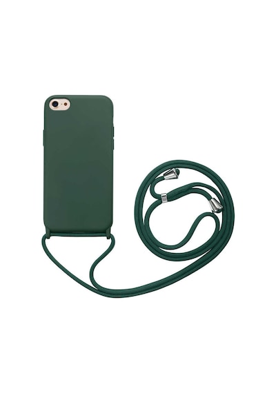 Kilifone - İphone 7 Uyumlu Kılıf İp Askılı Koruyucu Ropi Kapak - Koyu Yeşil - T15108