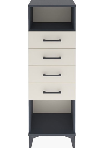 Arges Dolap Tek Raflı 4 Çekmeceli 44x30x134 Antrasit-aytaşı Antrasit