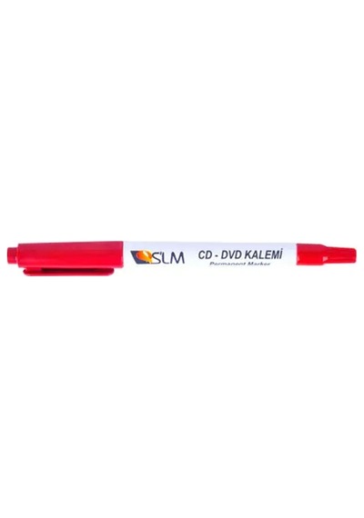 Slm Kırmızı Çift Uçlu Permanent Cd/dvd Kalemi - 6'lı Paket