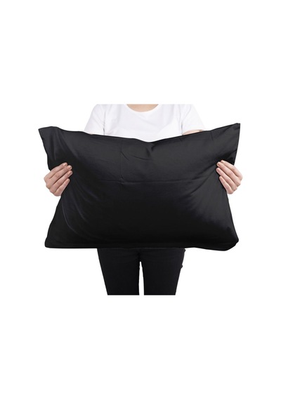 Düz Siyah Yastık Kılıfı - 50x70 - 2 Adet Siyah