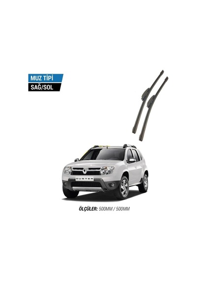 Dacia Duster 2010-2014 2'li Ön Cam Sileceği Sağ Sol Silecek Takımı Muz Silecek