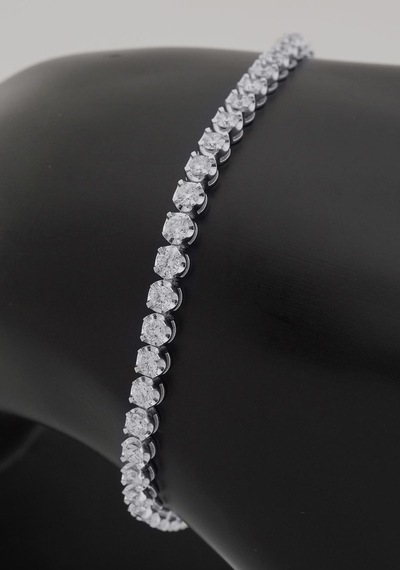 3,93ct G-h Vs Karat Pırlanta Suyolu Bileklik Beyaz