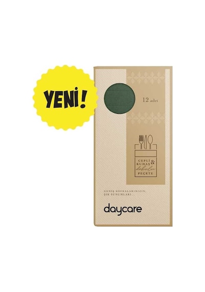 Kumaş Dokulu Premium Peçete: Sofralarınızda Kumaş Şıklığı, Kağıt Pratikliği 12'li Yeşil