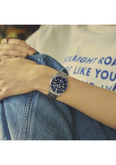 Seıko 5 Sports Skx 38 Mm Street Denim Srpl77k1 Srpl77k Otomatik Kol Saati Metalik Gri