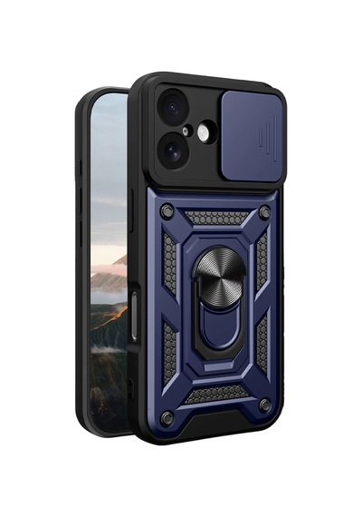 Apple İphone 17 Pars Lens Yüzüklü Silikon - Lacivert 0.2M-Çok Renkli