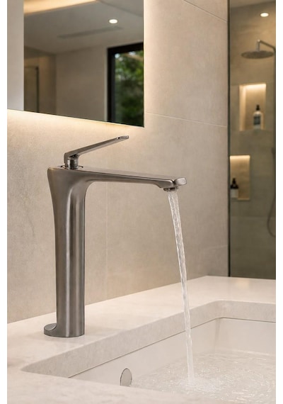 Sano Uzun Lavabo Bataryası Mat Füme