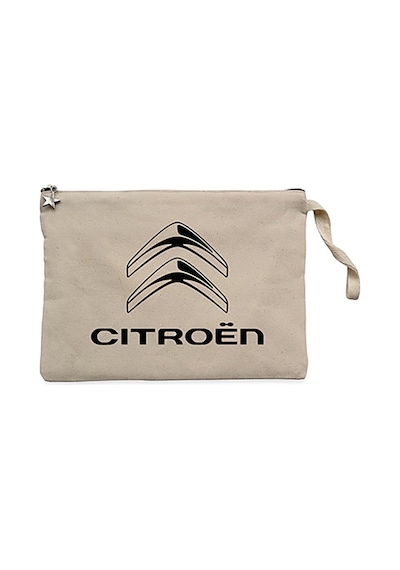 Citroen Logo Krem Clutch Astarlı Cüzdan / El Çantası Krem