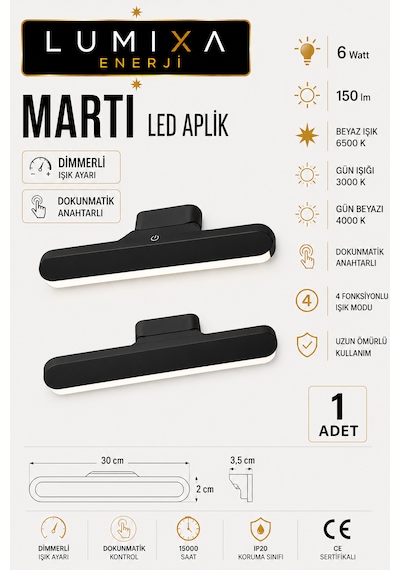 6 Watt Şarjlı Led Işık Usb Şarjlı Kablosuz Mıknatıslı Led Lamba 3 Farklı Işık Çok Renkli-9202