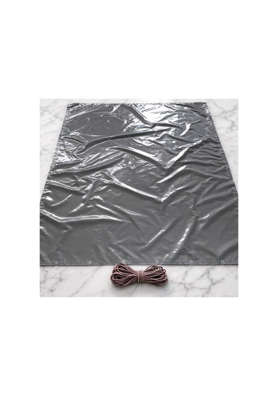 Kamp Matı/tarp Tır Dorse Brandasından M2/650 Gr Su Geçirmez Çantalı Ve Halatlı - Kuşgözü Kapsüllü Gri