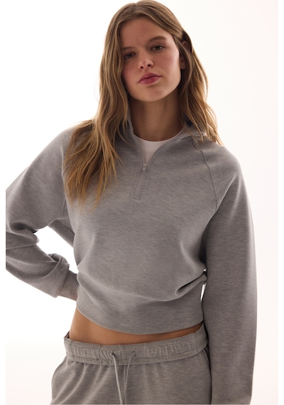 Penti Gri Modal Yarım Fermuarlı Sweatshirt