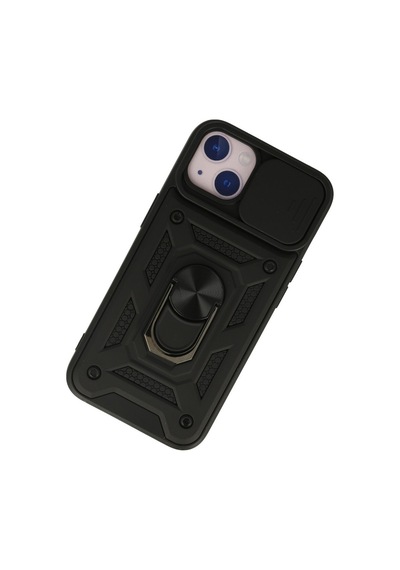 Apple iPhone  Uyumlu- 13 Kılıf Pars Lens Yüzüklü Silikon - Siyah