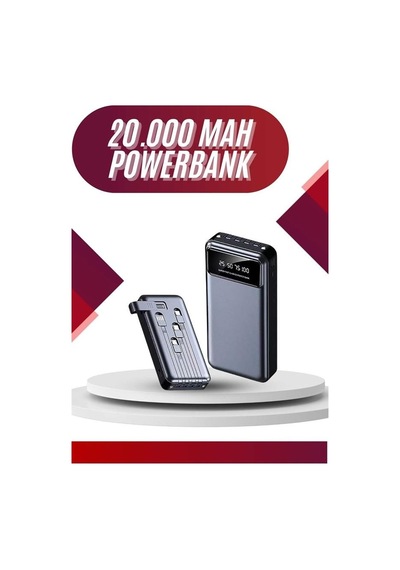 Powerbank 20.000 Mah 4 Çıkışlı Taşınabilir Uzun Pil Ömürlü Çok Renkli 46756246