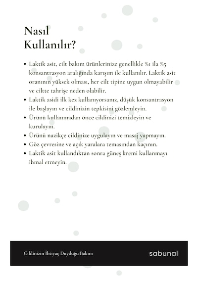 Laktik Asit Serumu 30 Ml - Cilt Yüzeyi Bakım Serumu