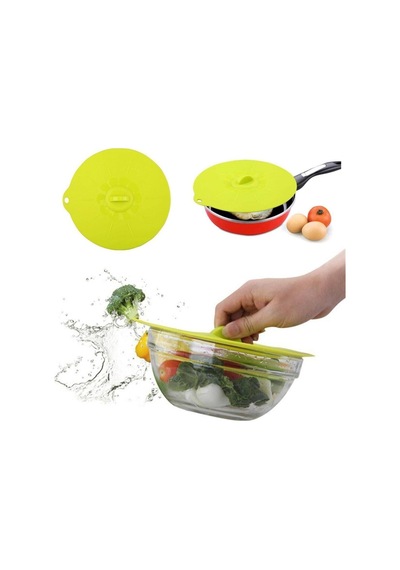 15 Cm Isı Koruyucu Toz Hava Önleyici Silikon Tencere Tava Kapağı Sarı - 837150855 Diğer