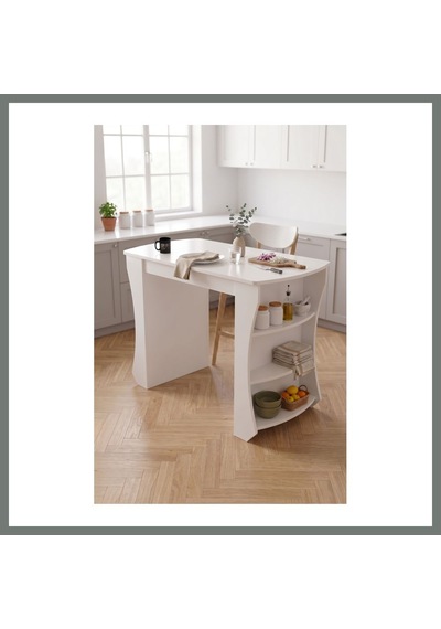 Bezos Mutfak Masası Mutfak Adası Ada Masa Bar Masası Kahvaltı Masası Raflı Çok Amaçlı Dolap Modern Masa 120x60 Cm 9837 Beyaz Mmbz Bezos Mutfak Masası Mutfak Adası Ada Masa Bar Masası Kahvaltı Masası Raflı Çok Amaçlı Dolap Modern Masa 120x60 Cm 9837 Beyaz Mmbz