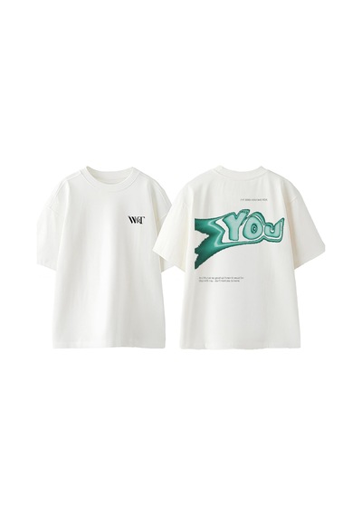 Thewert I Ve Been Waıtıng For You Tasarım Sırt Baskılı Pamuk Beyaz Oversize T-shirt