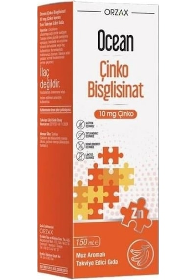 Orzax Ocean Çinko Bisglisinat 150 Ml - Muz Aromalı Yeni Ürün