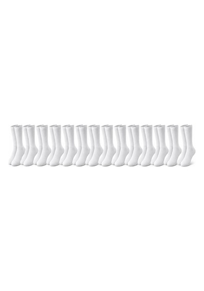 Teorastore Unisex Beyaz Soket Çorap Pamuk 12'li Set Dikişsiz Burun Takviyeli Esnek Günlük Spor Çorabı Rahat